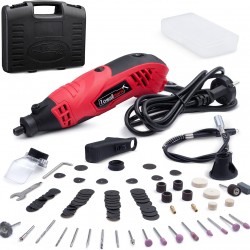 Rotary Tool Kit, Towallmark 1.5Amp Variable Speed Power Rotary Tool with Flex Shaft, 88pcs Accessories & 4 Attachments